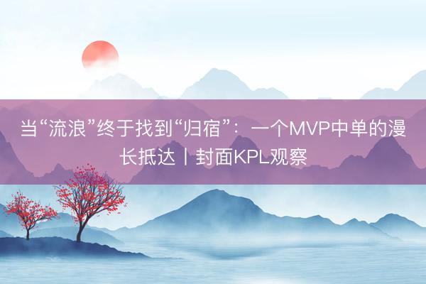 当“流浪”终于找到“归宿”：一个MVP中单的漫长抵达丨封面KPL观察