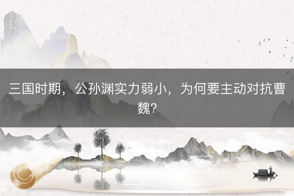 三国时期，公孙渊实力弱小，为何要主动对抗曹魏？