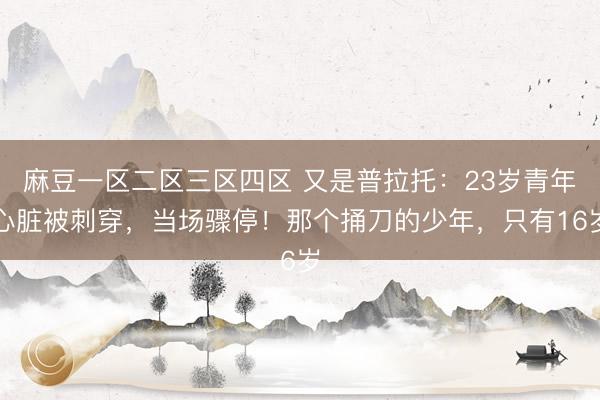 麻豆一区二区三区四区 又是普拉托：23岁青年心脏被刺穿，当场骤停！那个捅刀的少年，只有16岁
