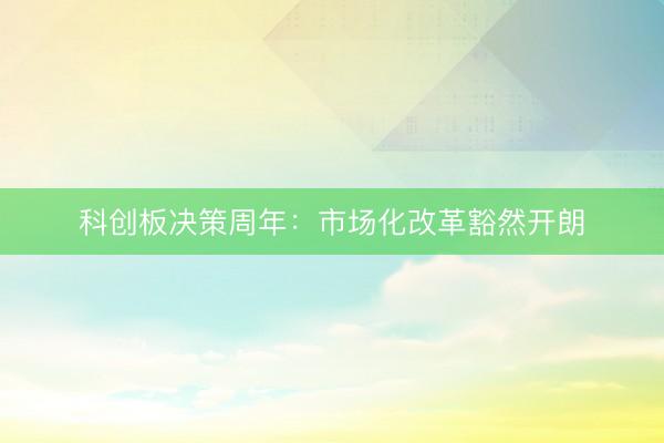 科创板决策周年:市场化改革豁然开朗