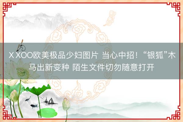 ⅩXOO欧美极品少妇图片 当心中招！“银狐”木马出新变种 陌生文件切勿随意打开