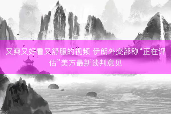 又爽又好看又舒服的视频 伊朗外交部称“正在评估”美方最新谈判意见