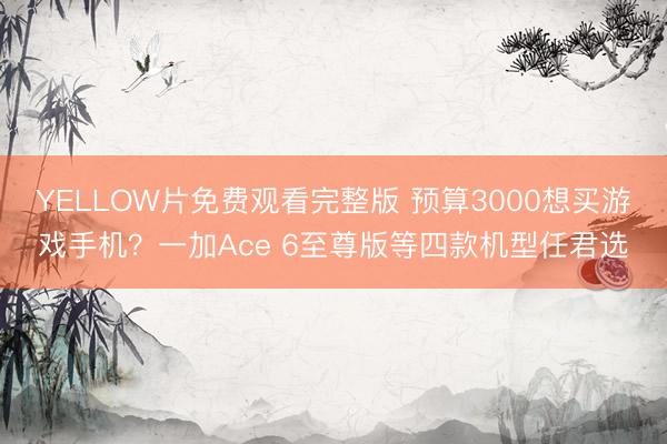 YELLOW片免费观看完整版 预算3000想买游戏手机？一加Ace 6至尊版等四款机型任君选