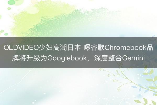 OLDVIDEO少妇高潮日本 曝谷歌Chromebook品牌将升级为Googlebook，深度整合Gemini