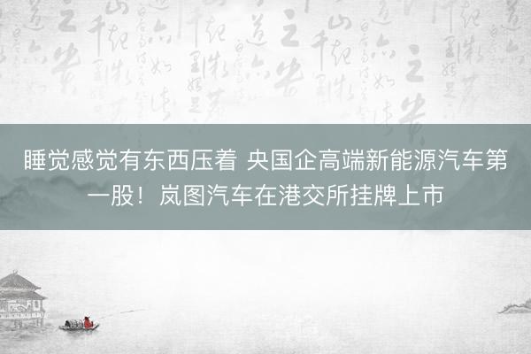 睡觉感觉有东西压着 央国企高端新能源汽车第一股！岚图汽车在港交所挂牌上市