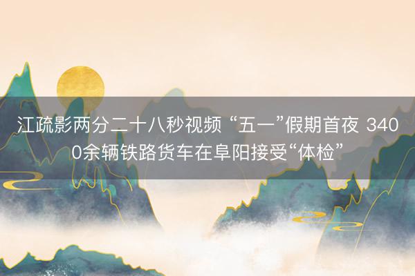 江疏影两分二十八秒视频 “五一”假期首夜 3400余辆铁路货车在阜阳接受“体检”