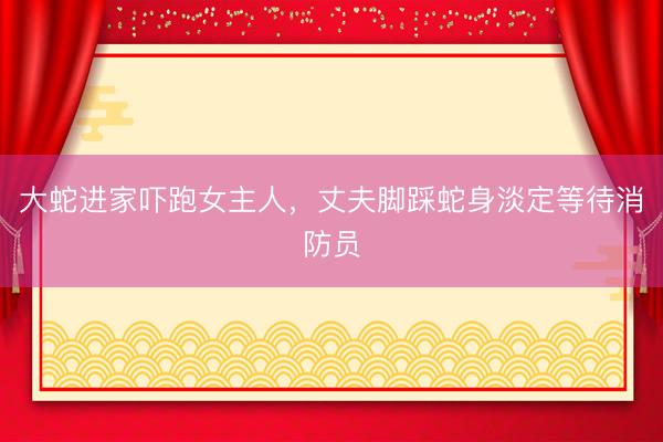 大蛇进家吓跑女主人，丈夫脚踩蛇身淡定等待消防员