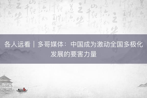 各人远看｜多哥媒体：中国成为激动全国多极化发展的要害力量