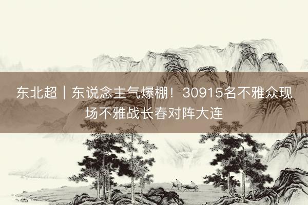 东北超｜东说念主气爆棚！30915名不雅众现场不雅战长春对阵大连