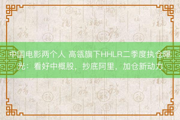 中国电影两个人 高瓴旗下HHLR二季度执仓曝光：看好中概股，抄底阿里，加仓新动力
