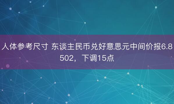 人体参考尺寸 东谈主民币兑好意思元中间价报6.8502，下调15点