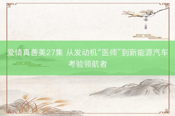 爱情真善美27集 从发动机“医师”到新能源汽车考验领航者