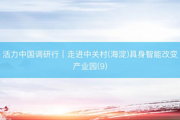活力中国调研行｜走进中关村(海淀)具身智能改变产业园(9)