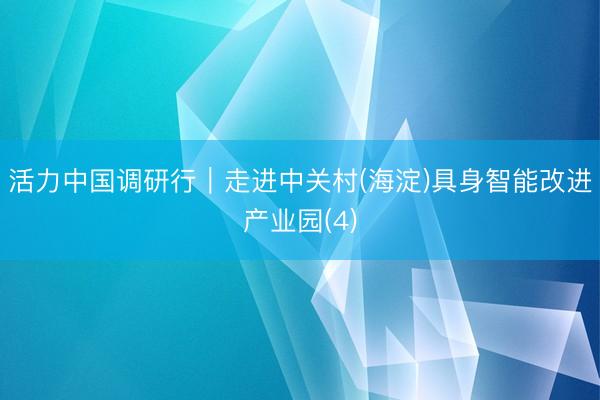活力中国调研行｜走进中关村(海淀)具身智能改进产业园(4)